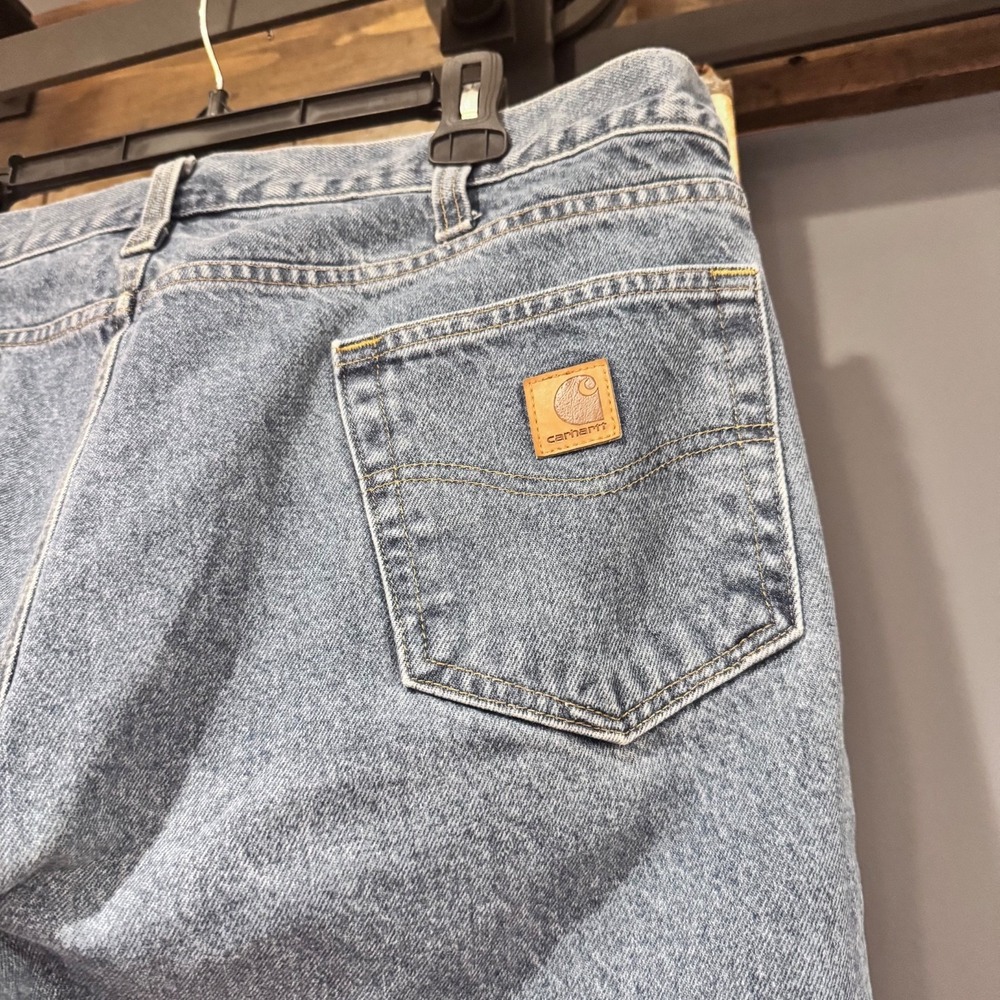 Men's Carhartt Blue Jeans Work Pants 38x30 B480 DPS Traditional‎ Fit VGC - 1 - Picture 7 of 10
